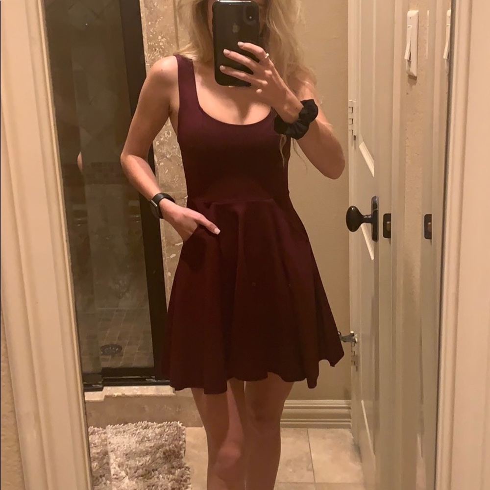 Burgundy mini dress